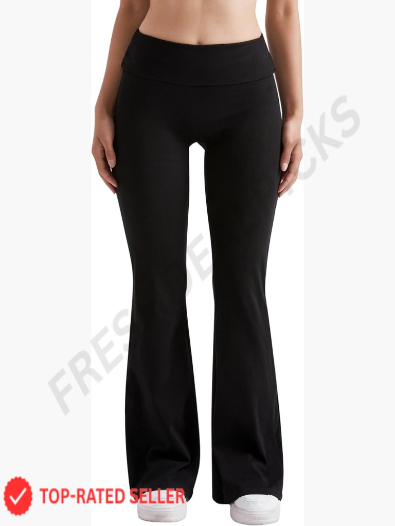 Women Flare Leggings Fold Over Bootcut Yoga Pants Casual Y2k Lounge Pants Comfy